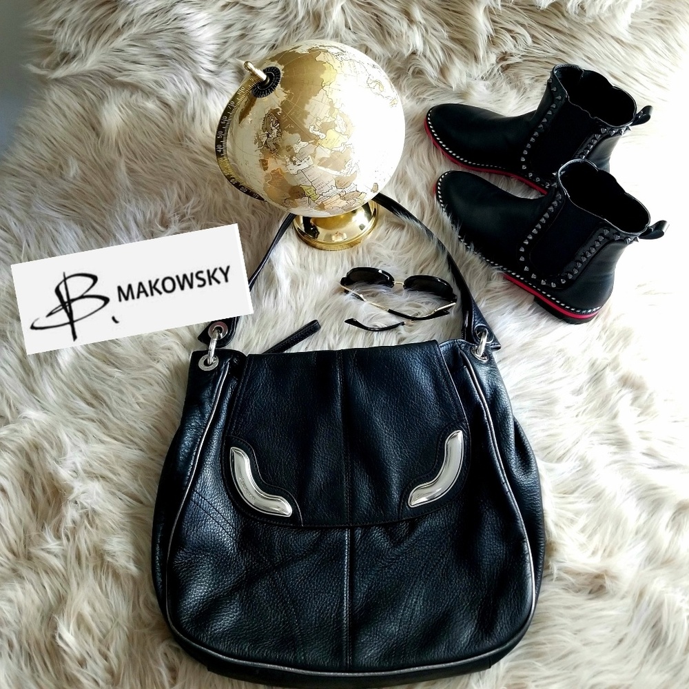 B Makowski leather purse tote hobo bag